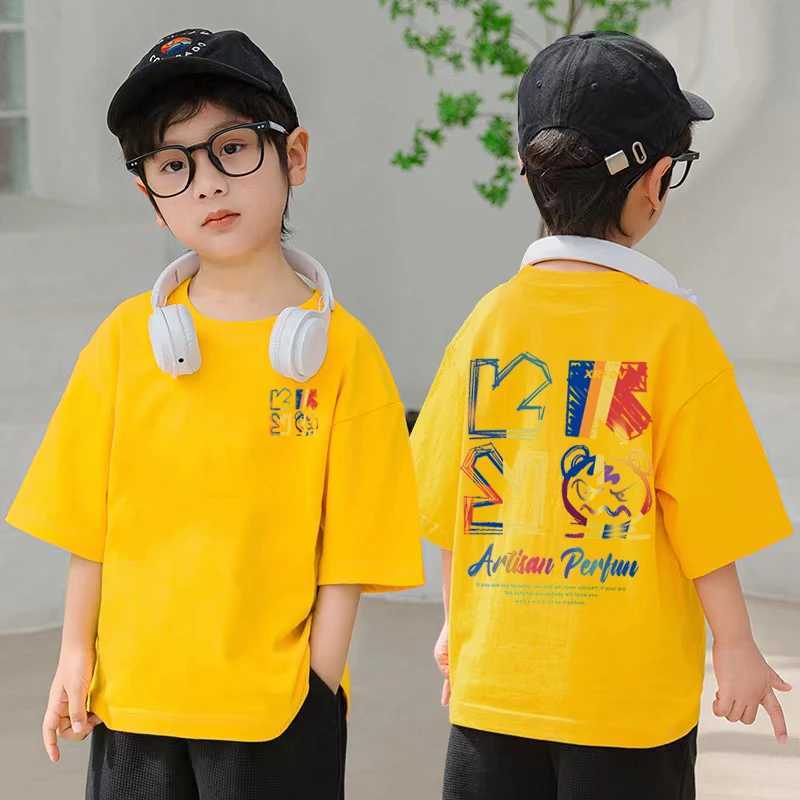 2023 New Summer Childrens Clothing Street Clothing Printed Cartoon T-shirts Childrens Boys and Girls Clothing Short sleeved O-neck T-shirtsT250320