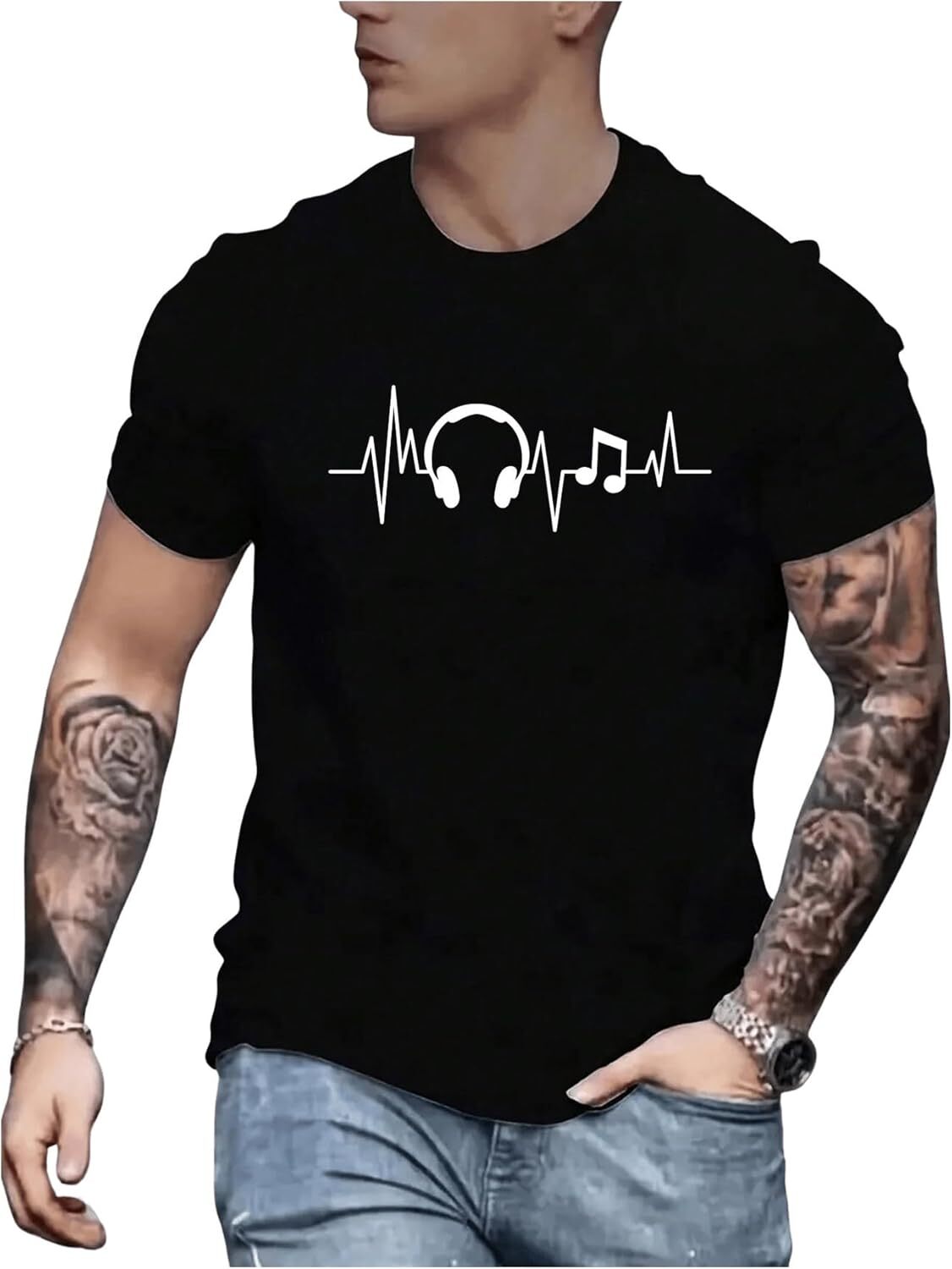 T shirt for Mens Mens Casual Graphic T-Shirts Round Neck Short Sleeve Summer Graphic Tee Casual Tops Clothes Short sleeve cool
