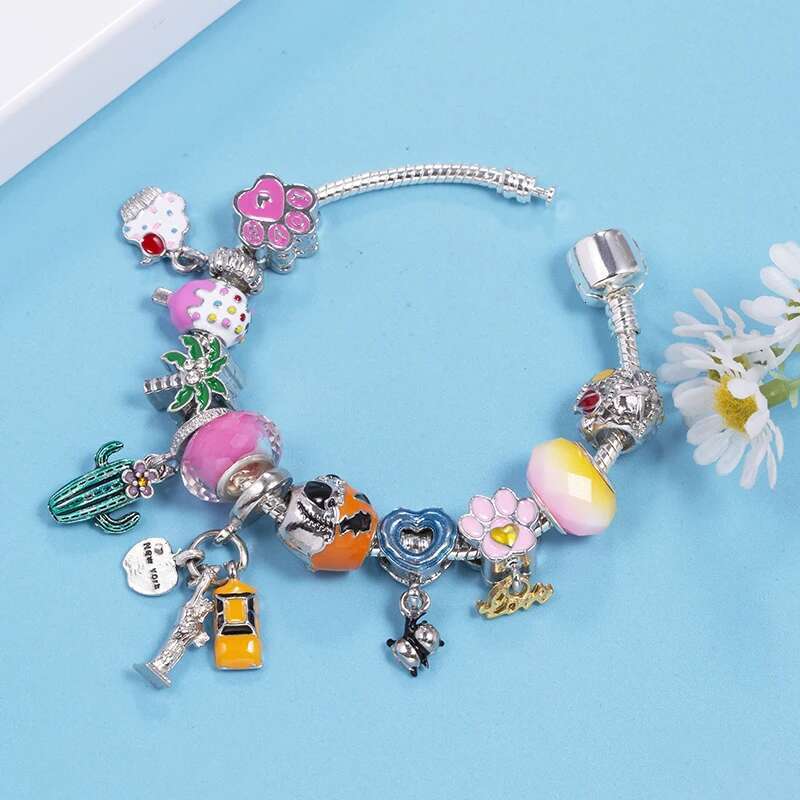 New Fashion Charm Bracelets Fits DIY Colorful Ice Cream Beads Bracelet Bangles For Women Bijoux Pulseras Jewelry Gift Wholesale