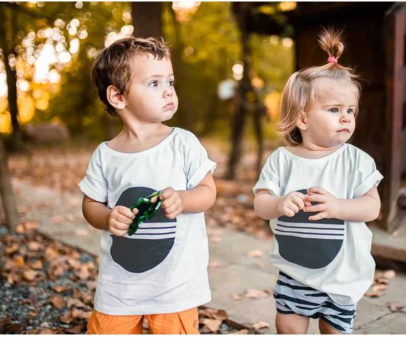 3-color summer short sleeved childrens boy T-shirt 2024 new cartoon casual girl T-shirt top boy T-shirt childrens clothingT250320