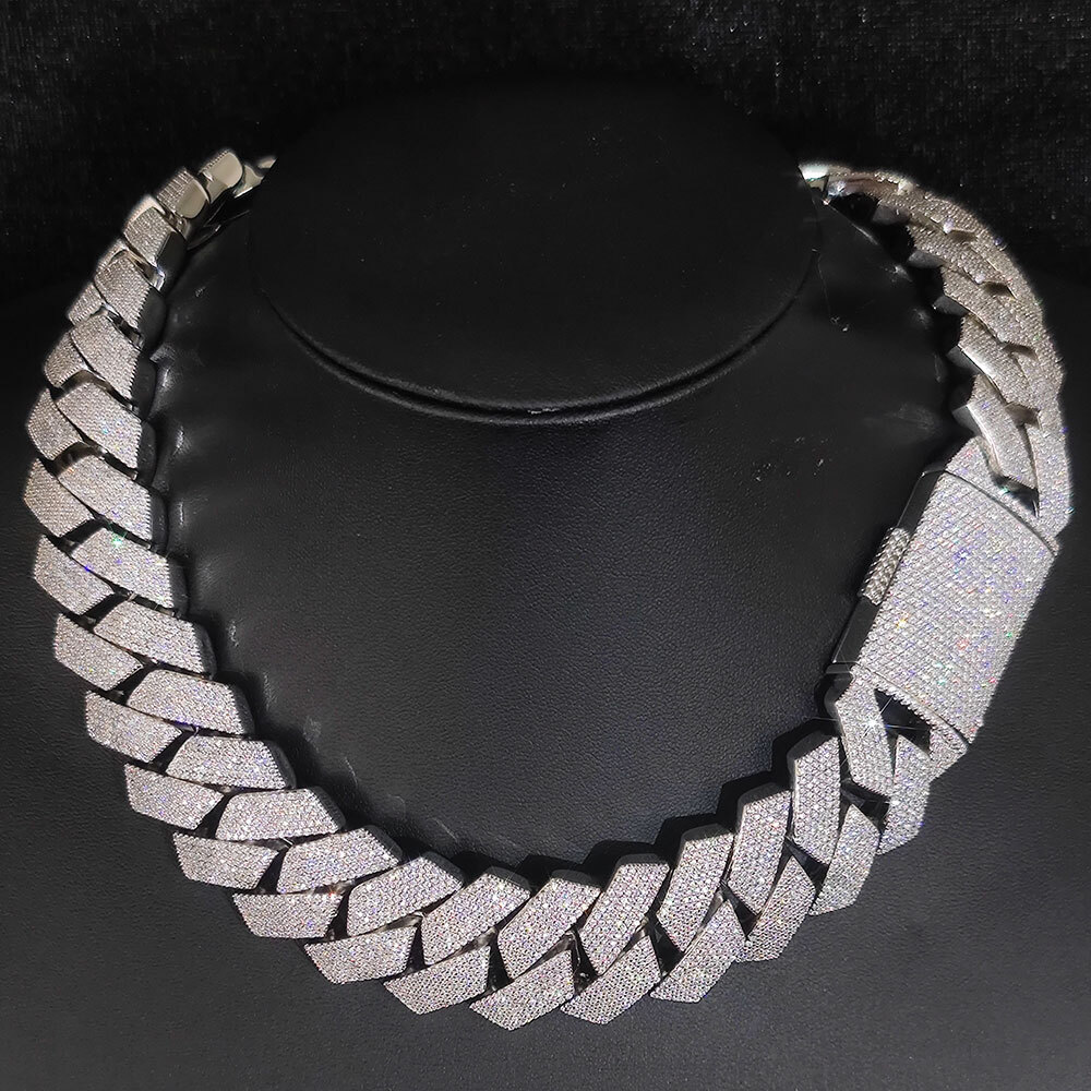 Hip Hop Jewelry High Quality Diamond Necklace 25mm 6 Rows CZ Cuban Link Chain Bling Big Heavy Iced Out Chain Necklace For Men
