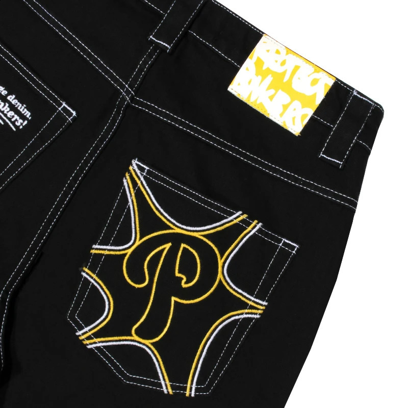 Gothic Trendy Baggy Jeans Y2K Classic Nameplate Embroidery Streetwear Man Pants High Quality Loose High Street Unisex Trousers 250319