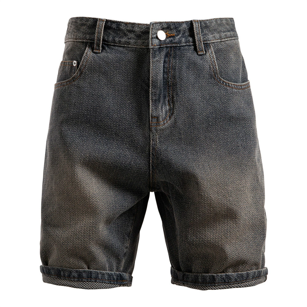 Summer New Star Grain Jeans Shorts Men Retro Straight Casual Pants Male Denim Short Pants EURXXL Bottoms Blue