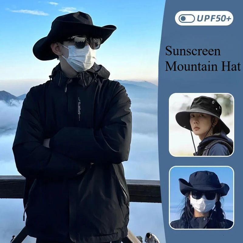 Mens AND WOMENS Waterproof Camping Hats Outdoor Sports Fishing Hats UV Protection Hats Breathable Sun Hat with Neck Flap 250320