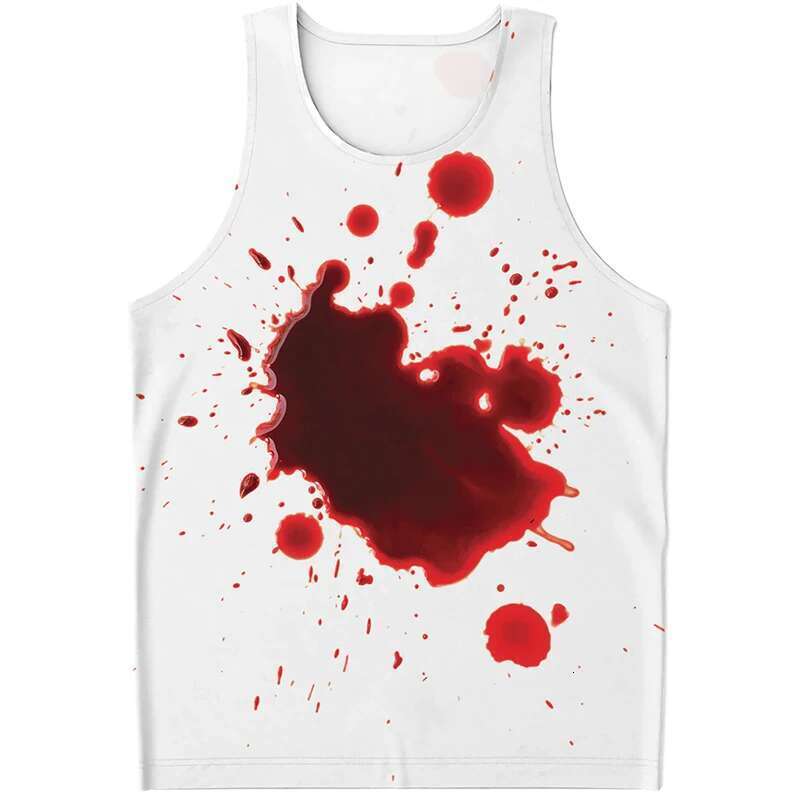 Men's 3D Printed Horror Blood Pattern Shirt, Breathable Ice, Precious, Streetwear, Hip Hop, fibrT, Trend, Summer Fashion