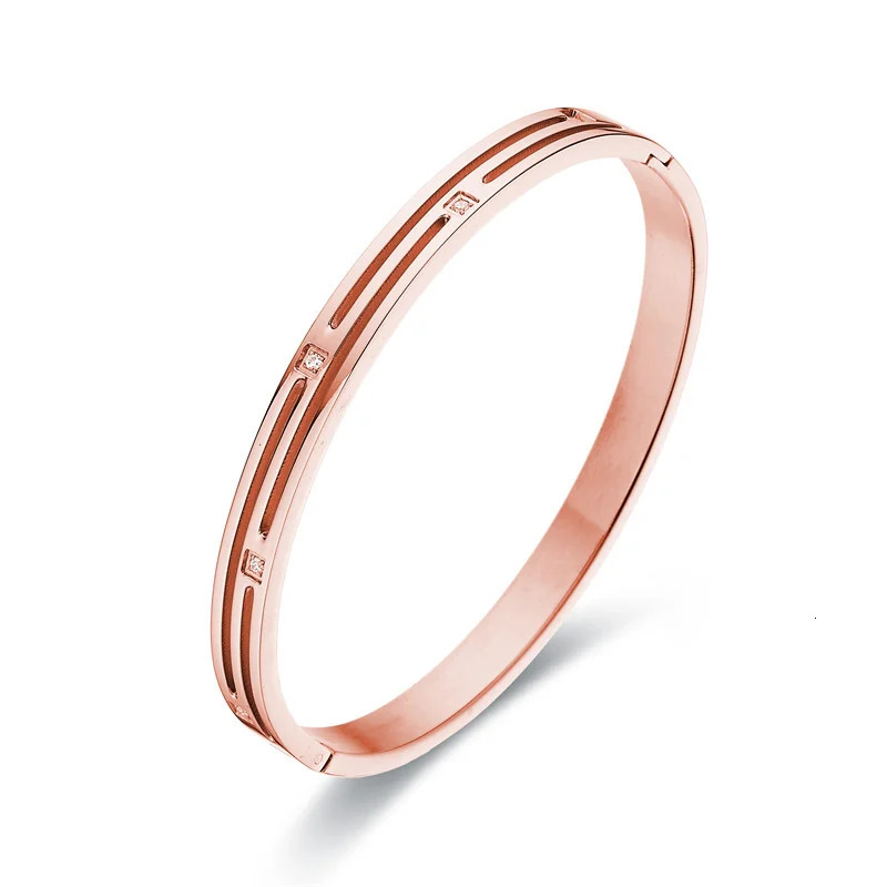 FYSARA Women Selling Stainless Steel Hollow Handmade Micro-Inlaid Stone Bracelets Party Gift Love Bangle Jewelry Wholesale 250320