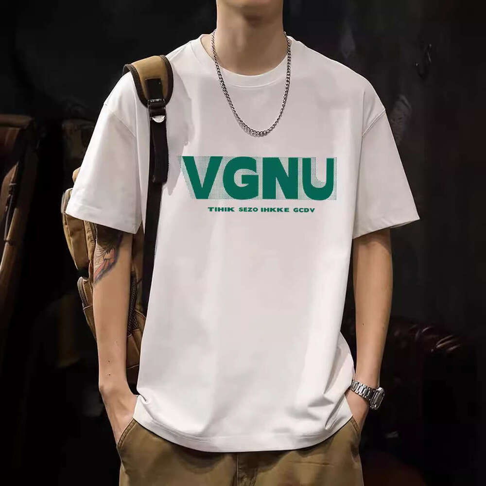 2025 summer new Korean short sleeved pure round neck high-end 200g high count men's cotton T-shirt white top