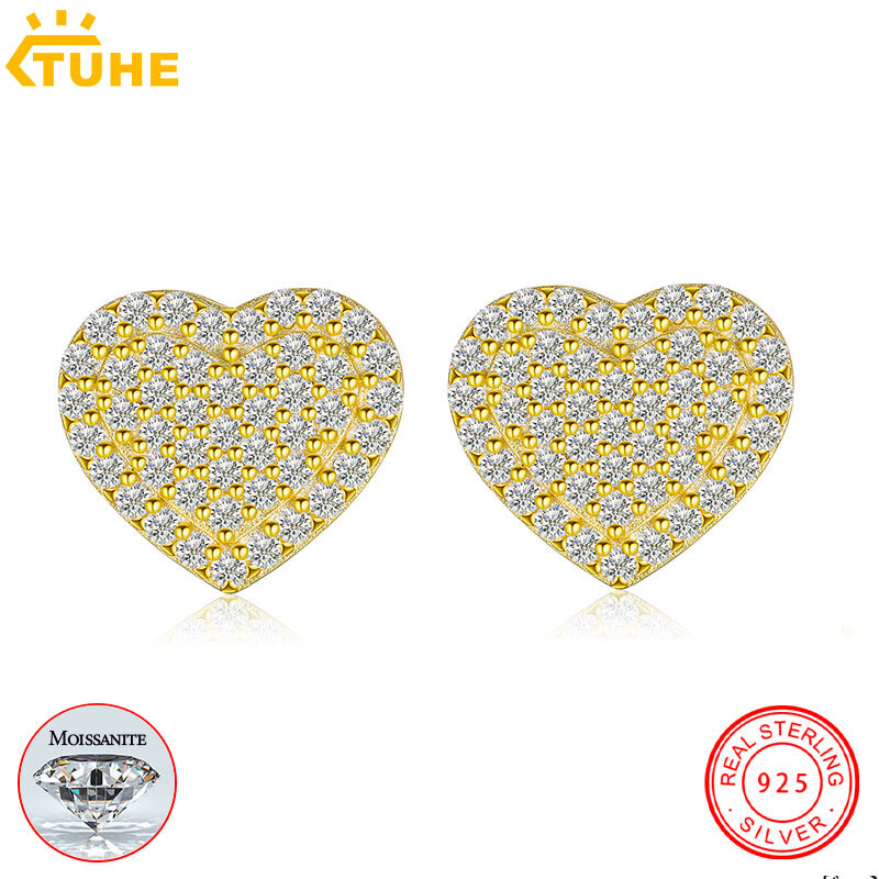 Heart Moissanite Earring Silver 925 Fashion Earring For Women Fine Jewelry