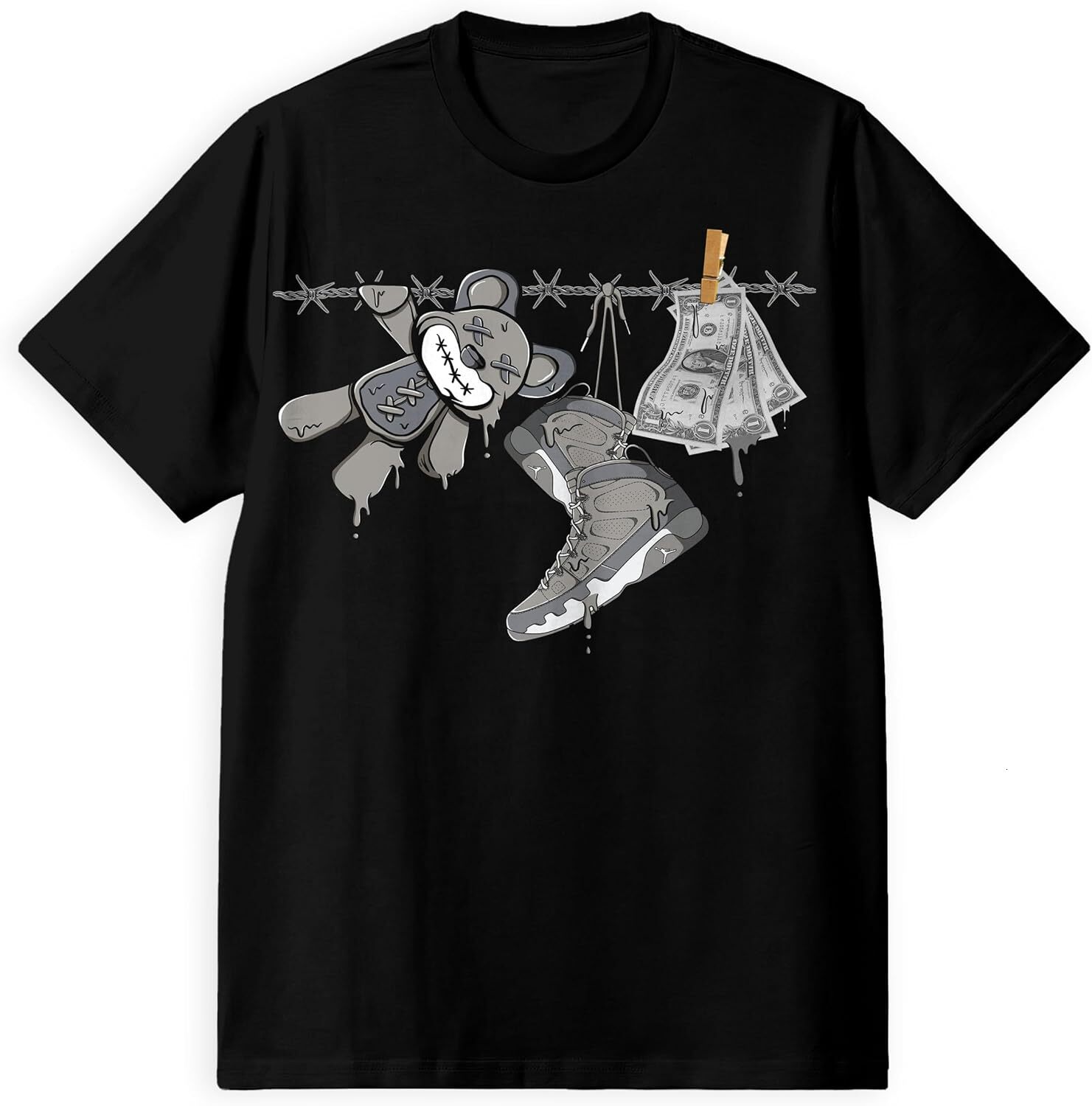 T shirt for Mens AJ Cool Gray Shirt, Shoes Drip, Shirts Match Sneakers 2D Sneaker Graphic Tee Casual Tops Clothes Short sleeve