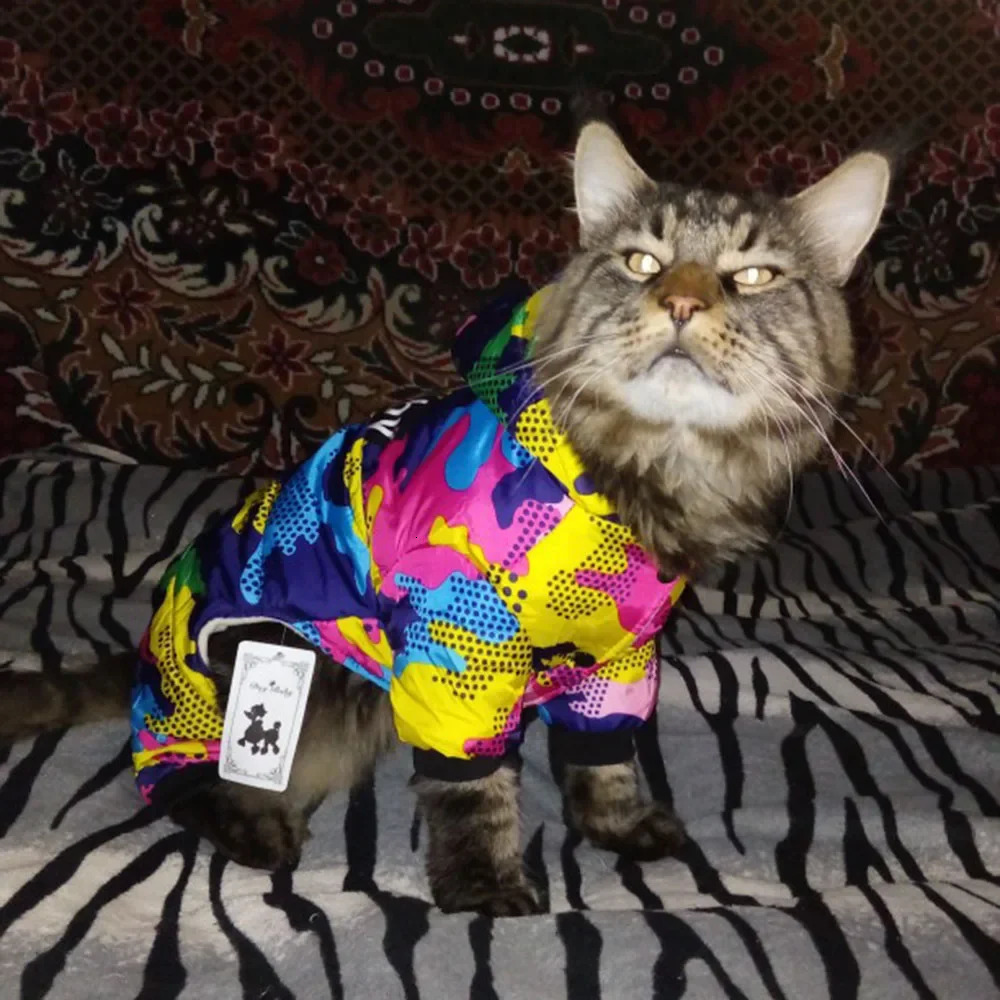 Winter mini dog clothing puppy jacket Parkas fashionable camouflage printed pet cat ski suit cotton set 250318