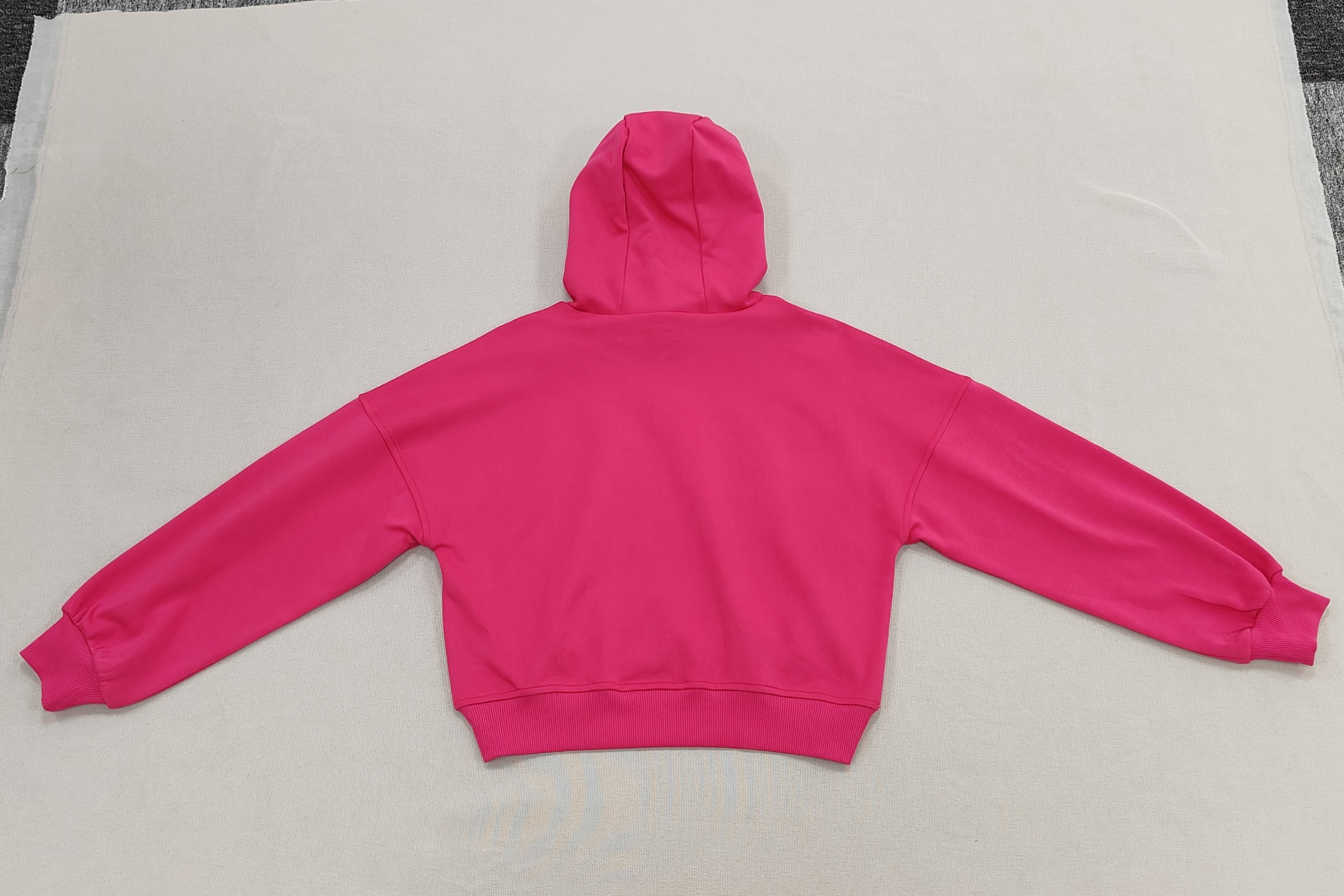 Women's Pink Sports Hoodie Activewear Drawstring Hooded Top Casual Loose Fit Athleisure Clothes Outdoor Running Sweatshirt with X-ribbed Hem