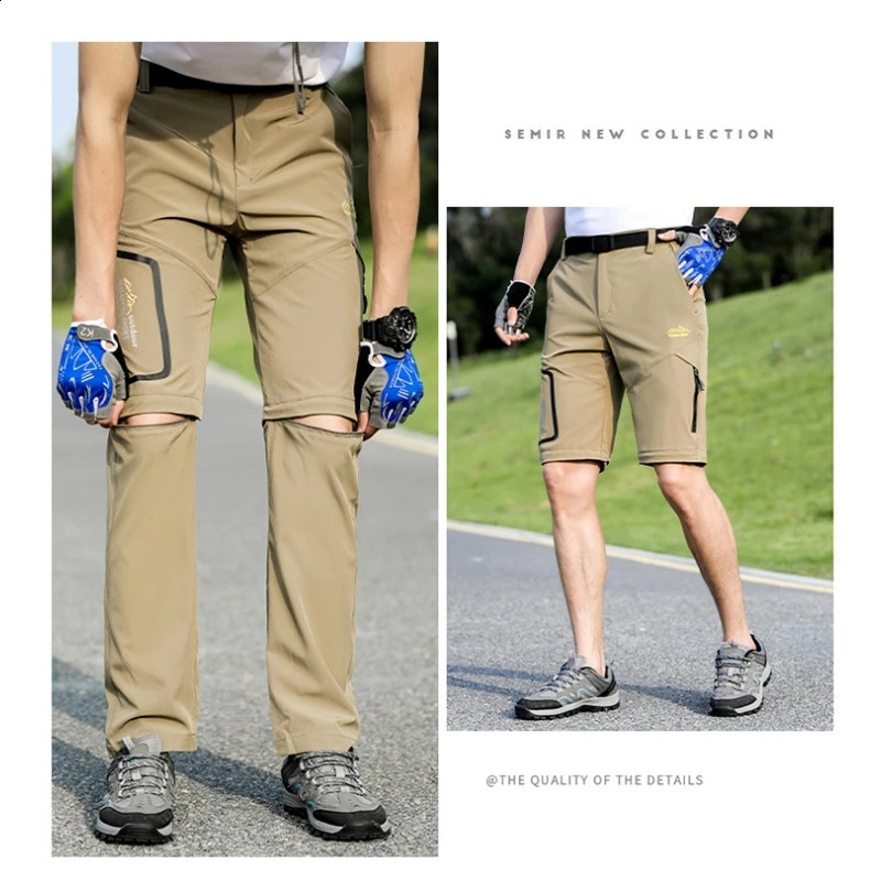 UETEEY Men Women Spring Hiking Pants Camping Trekking Trousers Quick Dry Breathable Outdoor Detachable Two Sections Couple 250319