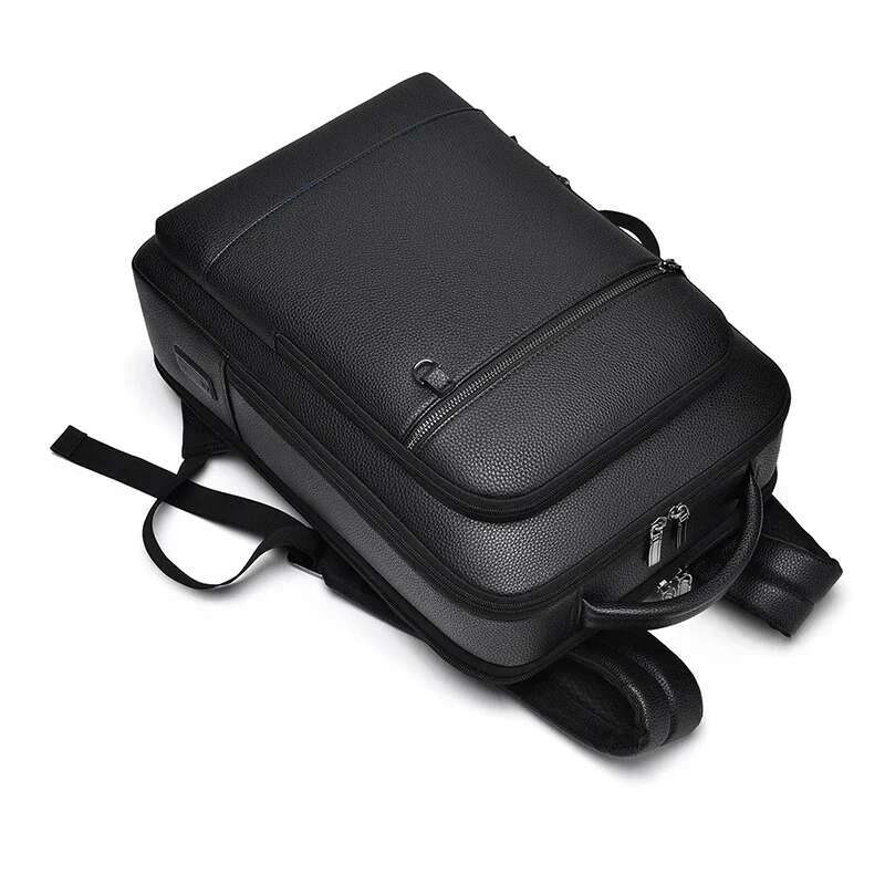 Executive Backpack Men PU Leather Satchel USB Charging Briefcase Travel Laptop Office Business Shoulder Back Pack Male
