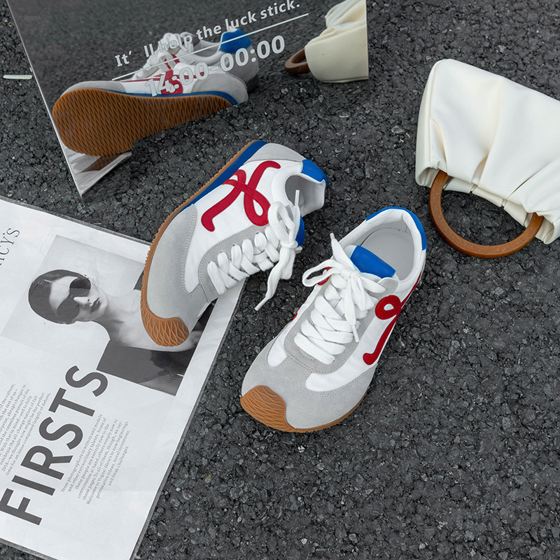 2025 New Luojia Genuine Leather German Training Sports Women's Lace up White Designer Fashion Shoes
