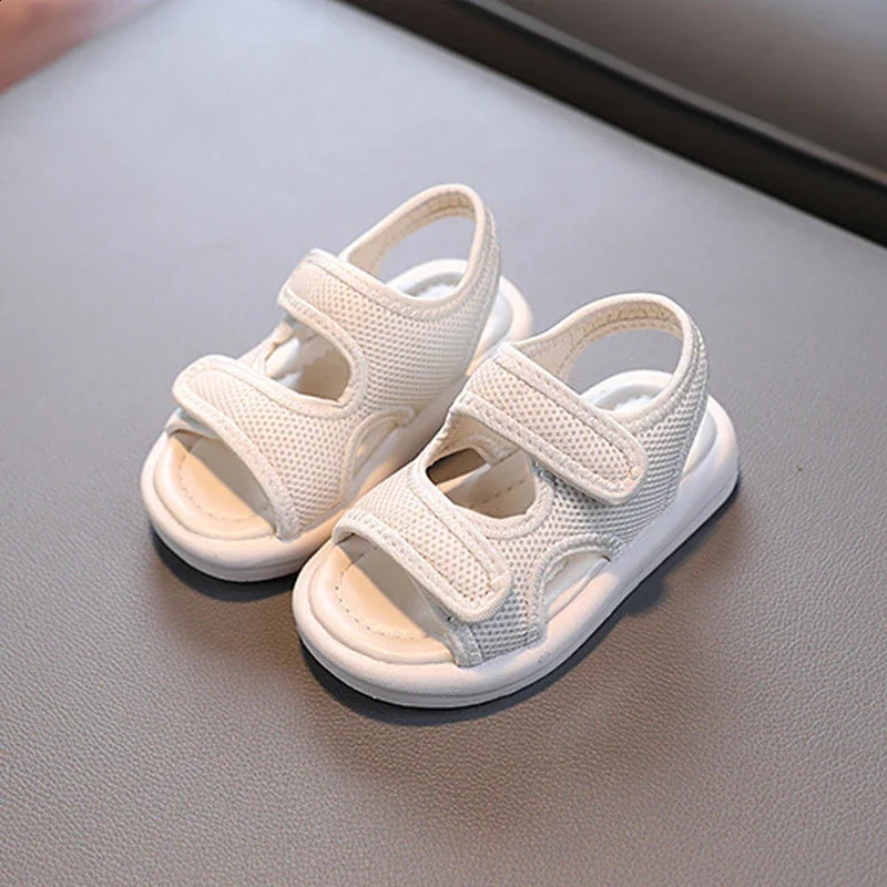 Childrens Shoes Boy Fashion Breathable Baby Sandals Summer White Cool Slippers 250304