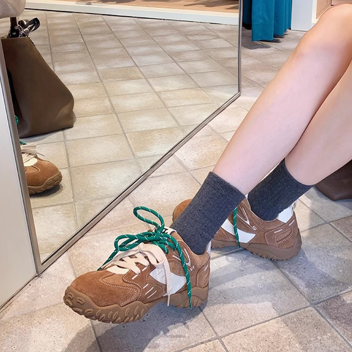 2025 new German women's leather height increasing training shoes designer fashionable multifunctional sports and leisure board shoes