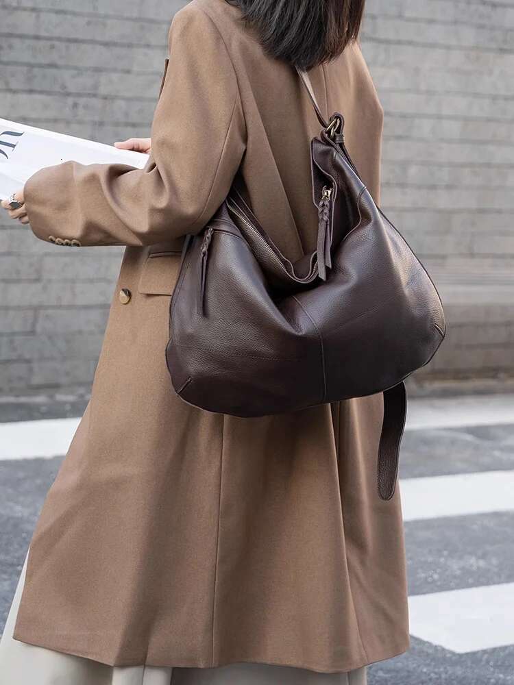Large Capacity Handbags Tote For Women 100% Soft Genuine Leather Crossbody Lady Shoulder Practical Versatile Big Bag