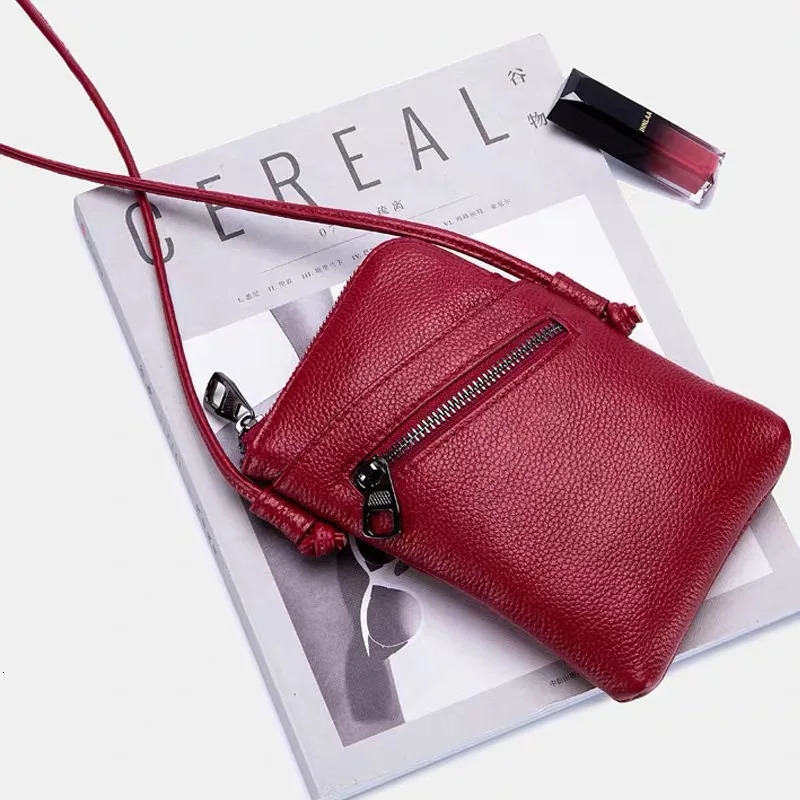 Girls Small Mobile Phone Bag Women Party Shoulder Bags Genuine Leather Stylish Vertical Style Crossbody Bag Versatile 250314