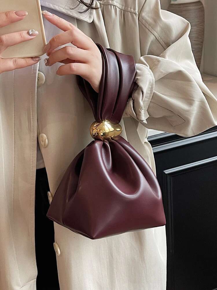 Niche Design Fashion Women Handbags 2024 High-End Textured PU Leather Day Clutches Female Top-Handle Bag