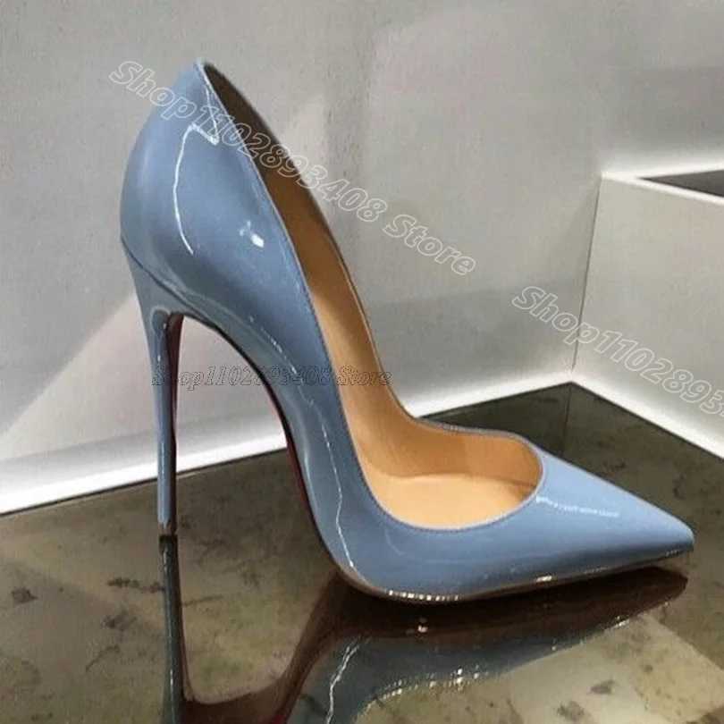 Apricot Patent Leather Stiletto Pumps Pointed Toe Solid British Style Slip Dress Party Wen Sexy Shoes For Women Y250319