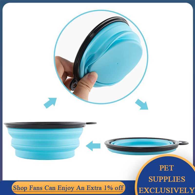 350ml/1000ml Foldable Cat and Dog Water Bowl Silicone Folding Plate Pet Bowl Outdoor Dog Food Container Feeder Jump Y250319