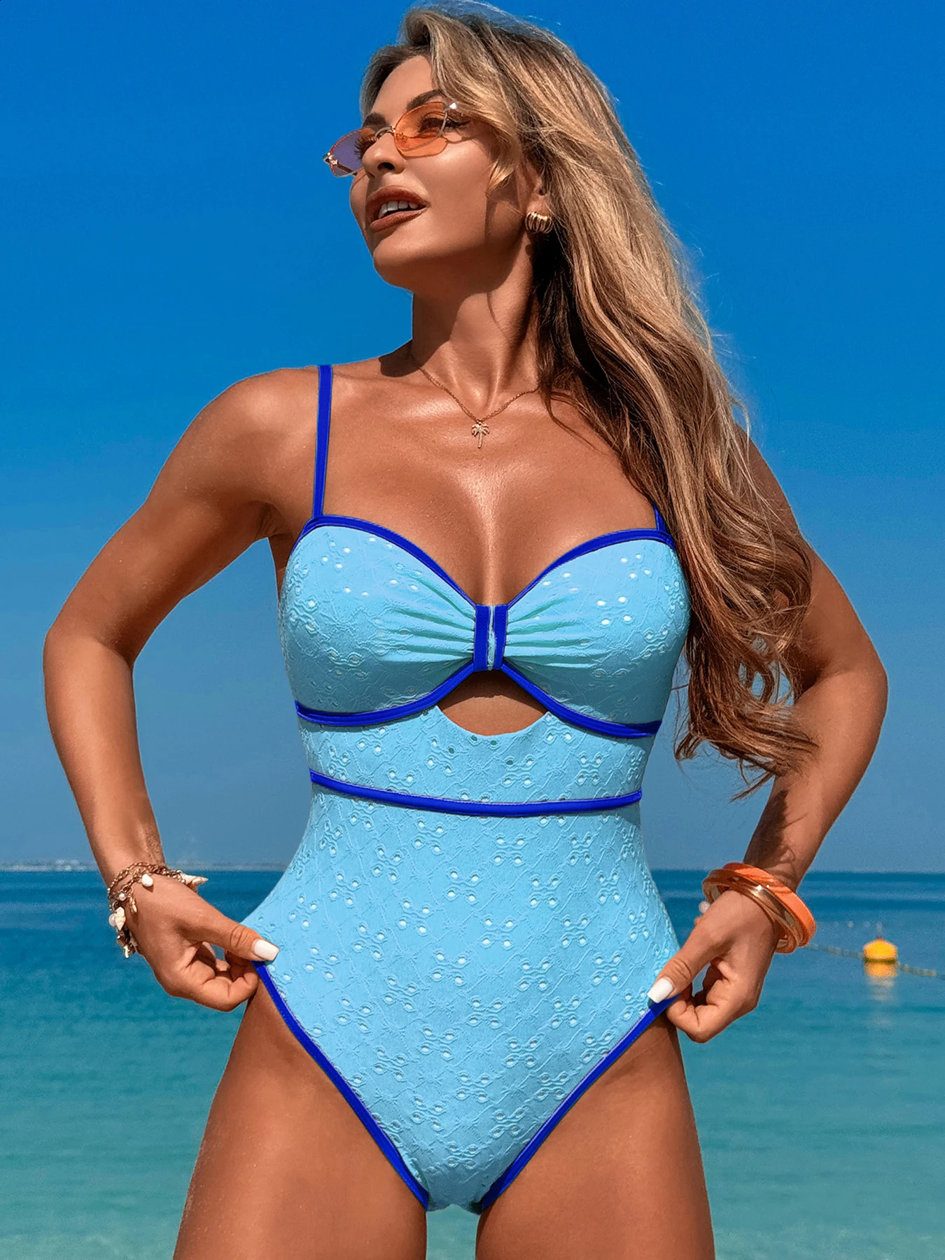 Sexy Lace Hollow Out One Piece Swimsuit For Women Push Up Swimwear Female Bodysuit Monokini Brazilian Bathing Suit Swim 250319