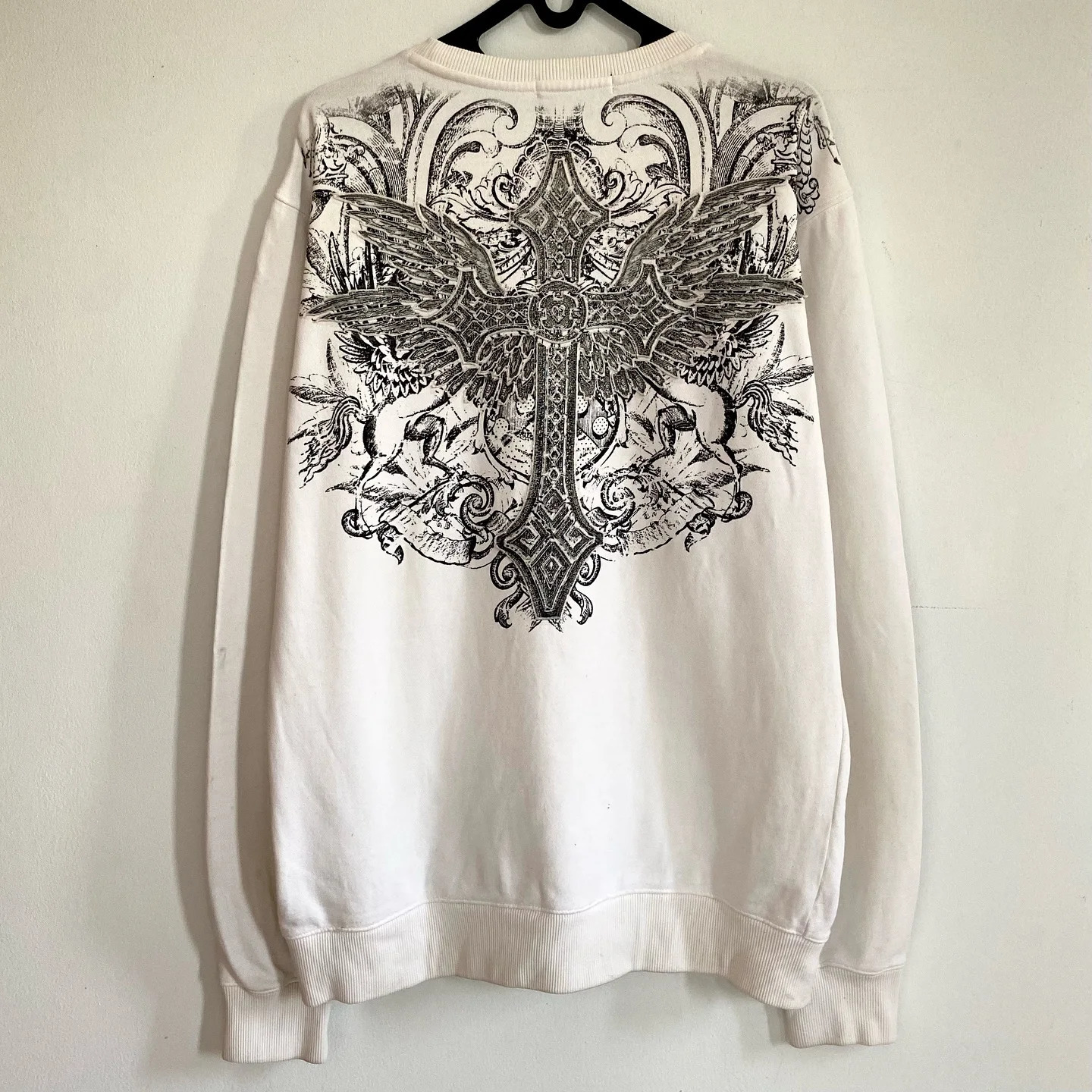 Y2K Retro Affect Tshirt Round Neck Oversized Long Sleeve Mens and Womens Casual Gothic Pullover Top 250320
