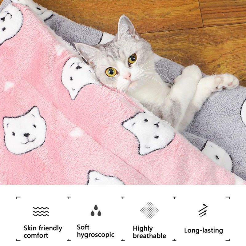 Thicken Cat Mat Breathable Flannel Sleeping Soft Dog Cushion for Small Winter Warm Blanket 250312