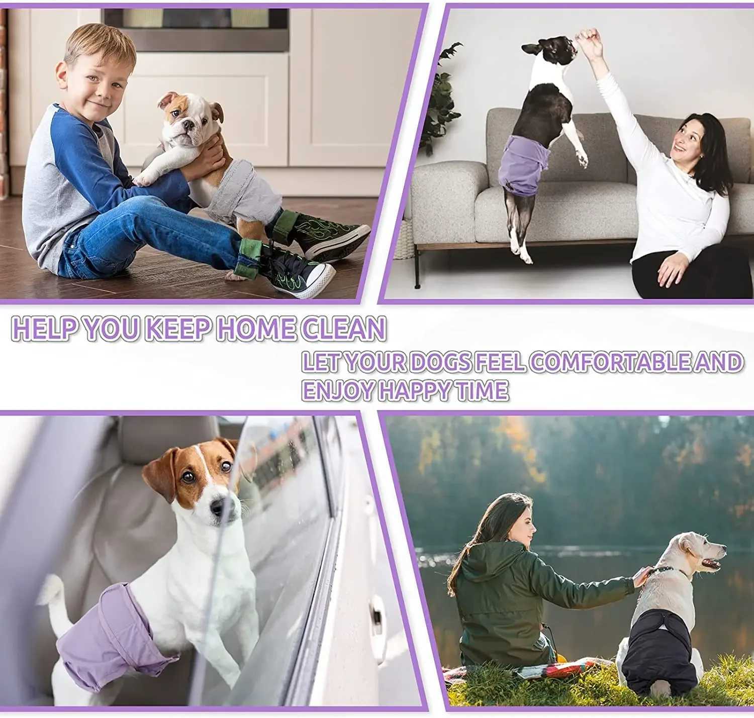 Reusable womens dog diapers knitted high absorbency dog diapers adjustable pet underwear suitable for small medium and large girls dogs Y250320