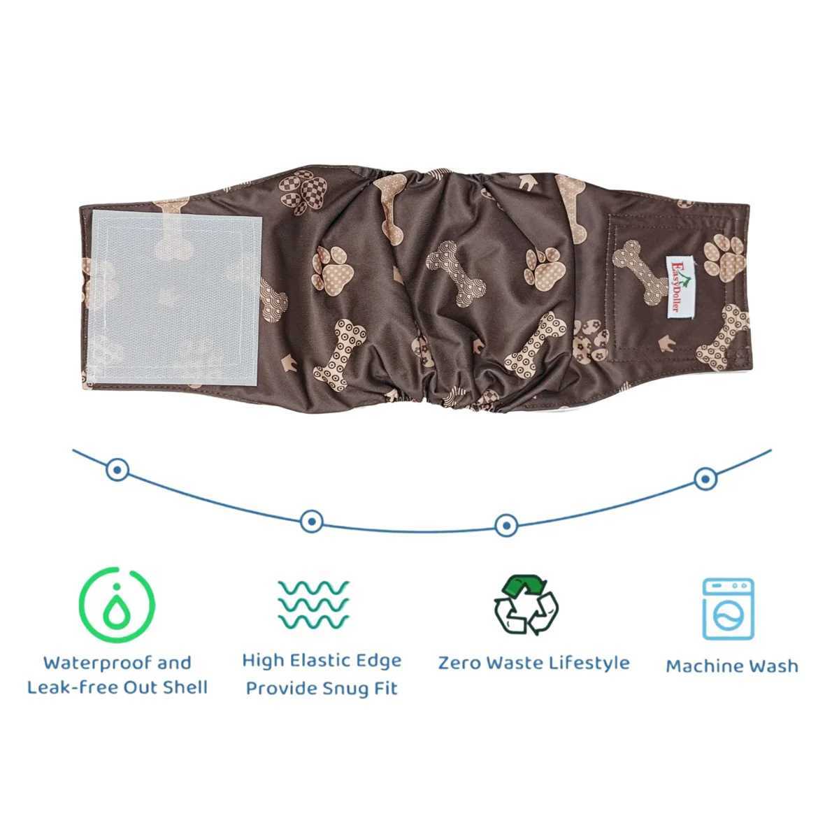 2 packs of washable male dog diapers reusable pet hygiene underwear for napping abdominal belt packaging used for incontinence and training dog diaper