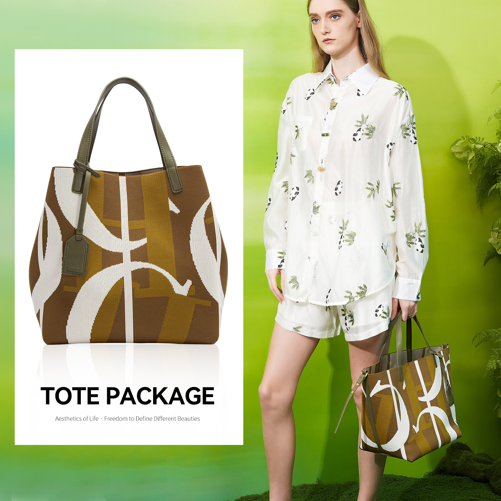 CHCH 2025 Spring New Fashion Letter Design Women's Tote Large Capacity Premium Commuter Bucket Bag