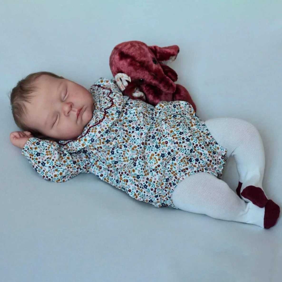 Peaches Soft Body Reborn Sleeping Baby Doll with 3D Skin Multi Layer Painting Touching Doll with Hands and Hair W250320