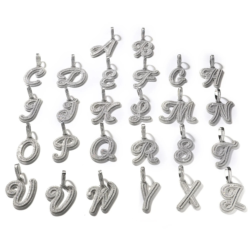 UWIN Baguettecz Letter Pendant for Women Iced Out Cubic Zirconia Infinity Cuban Chain Necklaces Fashion Hip Hop Jewelry for Gift 250318