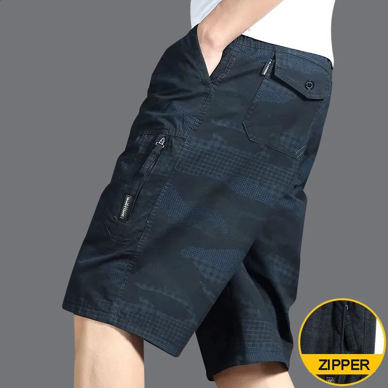 Large mens sports and casual shorts fashionable loose straight cargo cotton comfortable beach running 250312