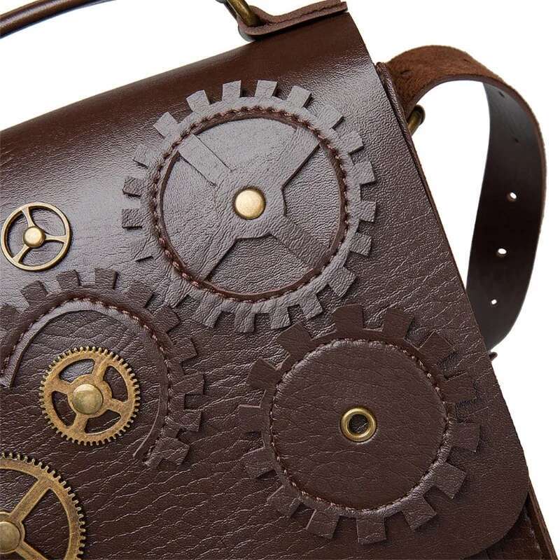 Retro Steampunk Women Shoulder Bags Vintage Clock Money Clutch Handbag Daily Ladies Casual Crossbody Purse Fashion Personality A