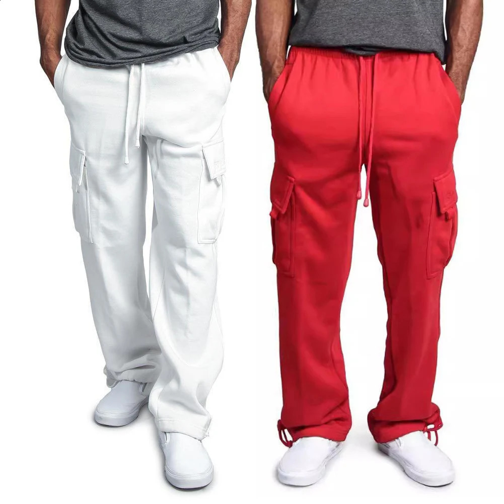 2piece cargo sports pants mens overalls casual fashionable multi pocket loose suitable for jogging 250317
