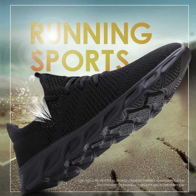 Anti slip mens running shoes knitted mesh breathable shoes mens sports shoes casual jogging mens sports shoes Zapatos Para CorrerW250320