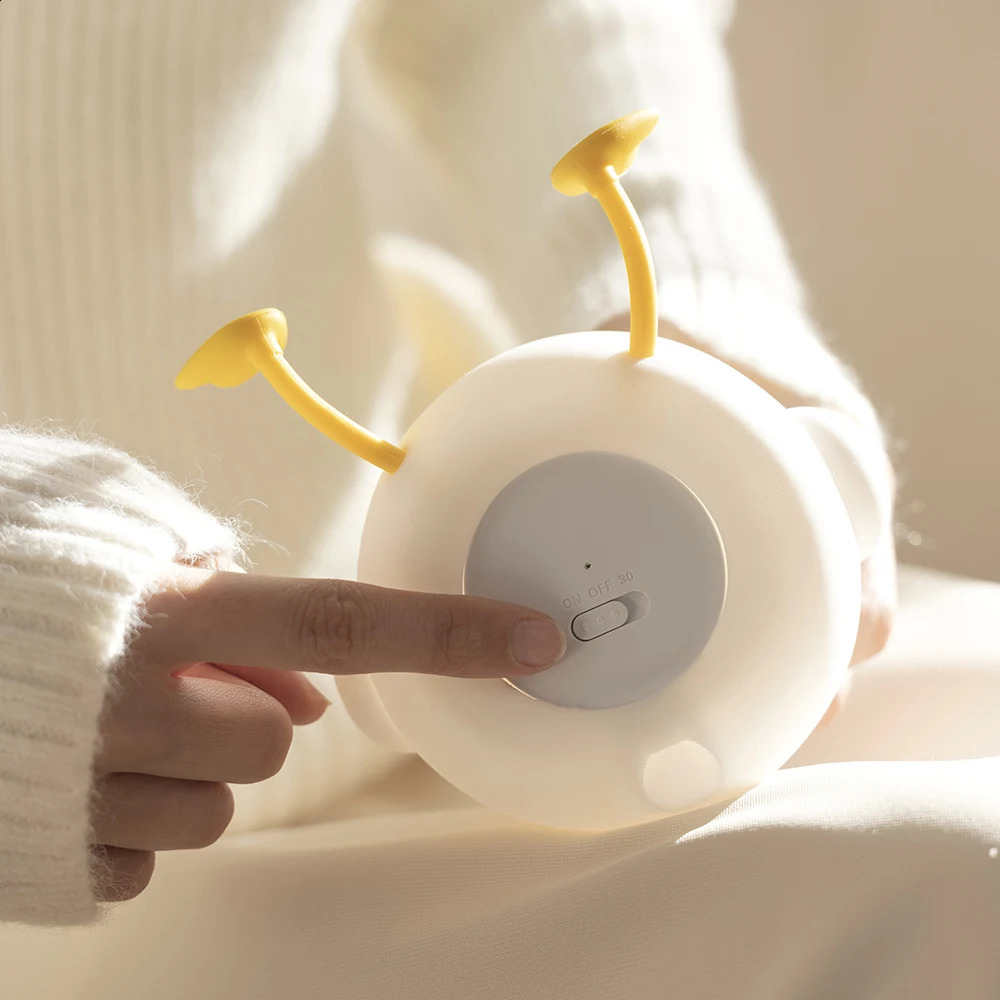 Cute Duck Led Night Light USB Rechargeable Nightlights Silicone Lamp Touch Switch Children Kid Bedroom Decoration Birthday Gift 250319