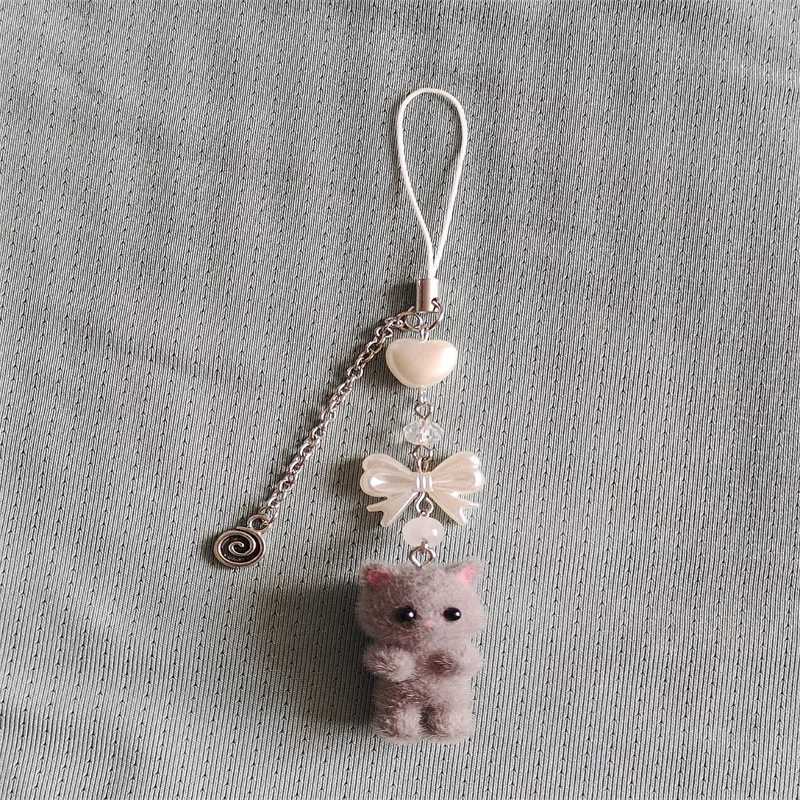 Baby calico critters matching phone charm cottage core cute kitten keychain y2k handmadeXJ250319
