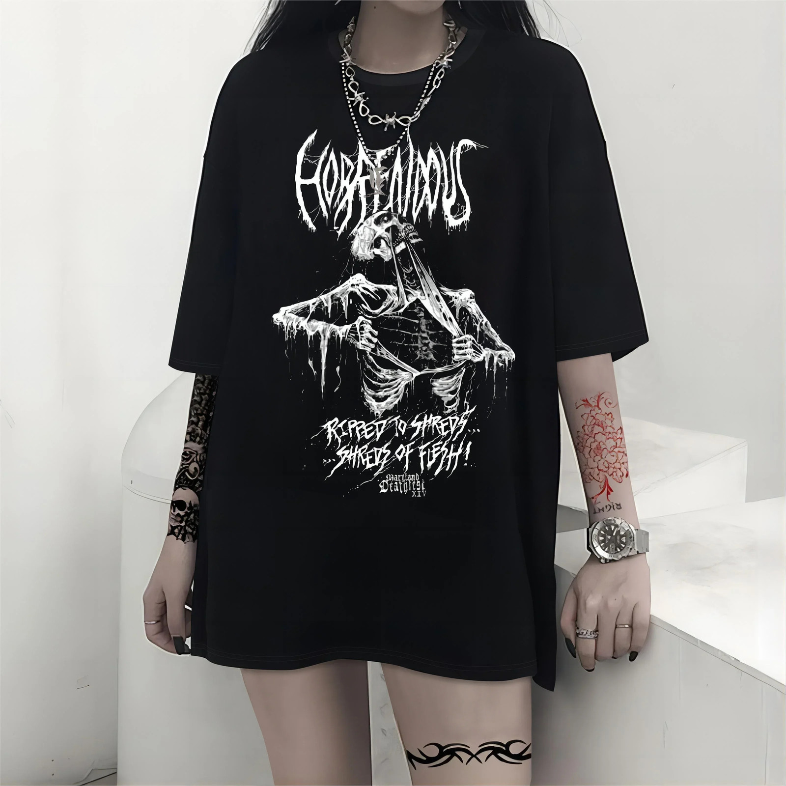 Gothic Female Punk Dark Streetwear T-Shirt 250320