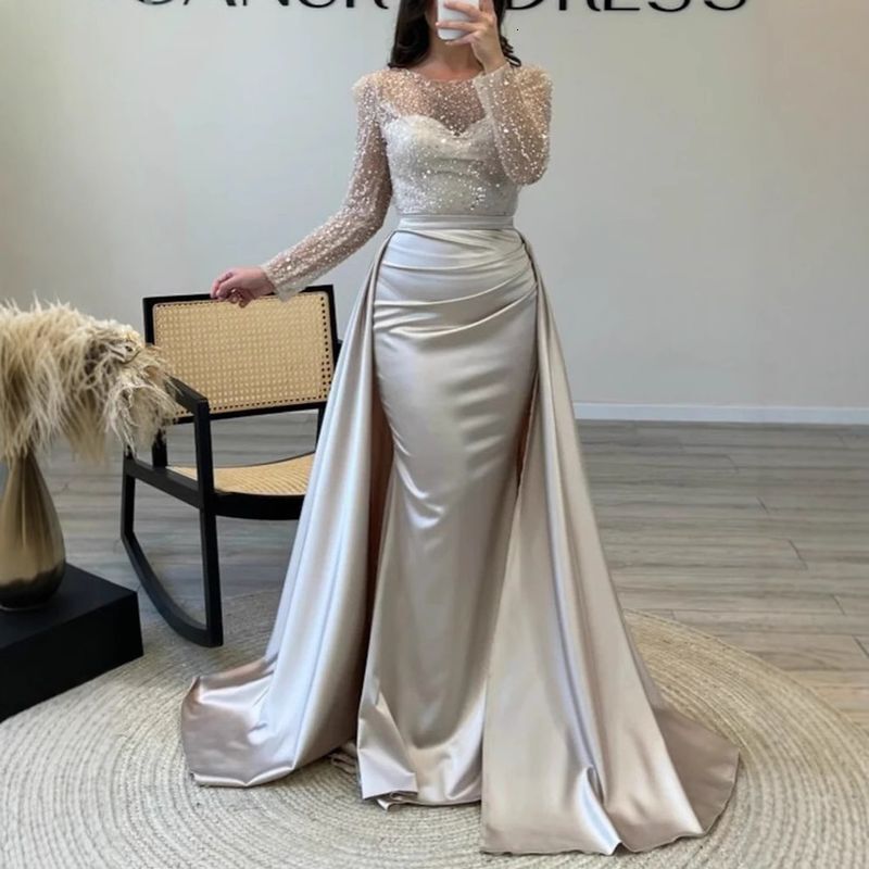 Clothing Women's Banquet Long Sleeved Temperament Socialite Annual Meeting Host Aura Queen Sequined Evening Dress