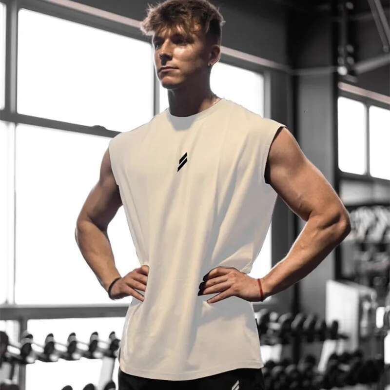 Men's summer sports vest, breathable, loose fitting, sleeveless T-shirt, quick drying vest, men's fitness suit