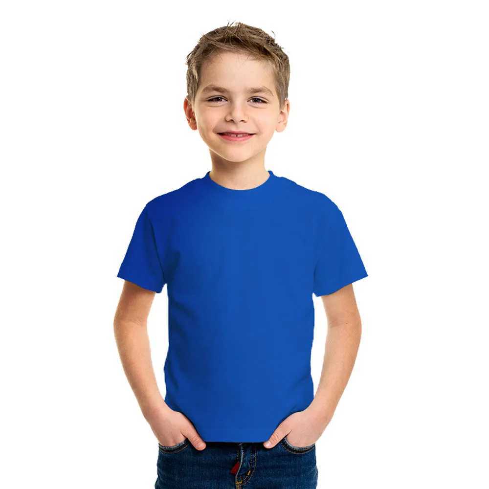 1-14Y Kids Solid Color Sweat Absorption Short Sleeve T-Shirt for Boys Girl Classic Black White Cotton Comfort TopsT250320