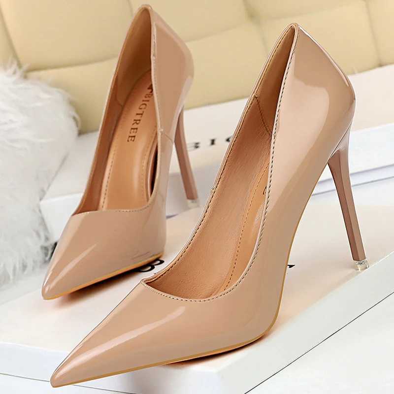 BIGTREE Shoes Patent Leather Shoes Wan Pumps High H Stiletto H 10.5 Cm Red Wedding Shoes Bridal Shoes Wen H 2025 Y250319