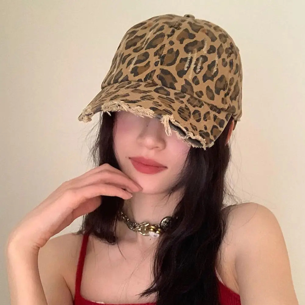 Unisex Leopard Print Baseball Caps Spring Autumn Outdoor Adjustable Casual Hats Sunscreen Hat Outdoor Sport Hats Accessories 250320