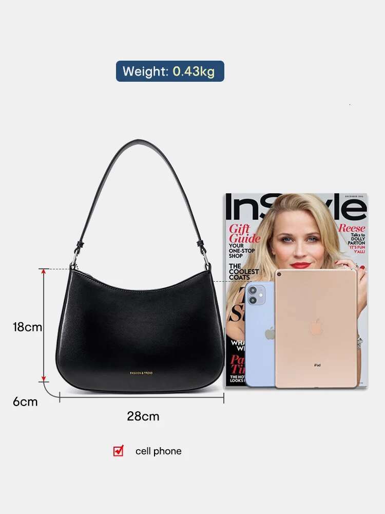 French High-End Texture Cowhide Underarm For Women's Designer Handbag Retro Shoulder Red Bag 2024 New Zency Purse Sac