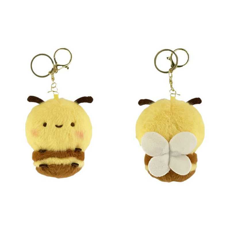 1 charm filled cute fluffy decoration bee pendant car toy keychain plush doll childrens holiday giftXJ250319