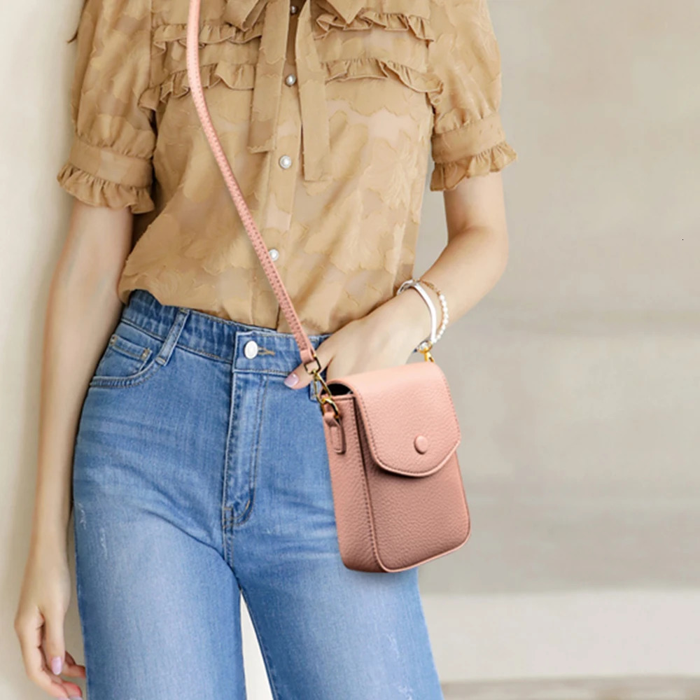 Solid Color Mini Women Bags Mobile Phone Bag er High Quality Leather Ladies Shoulder Bag Women Crossbody Bags 250314