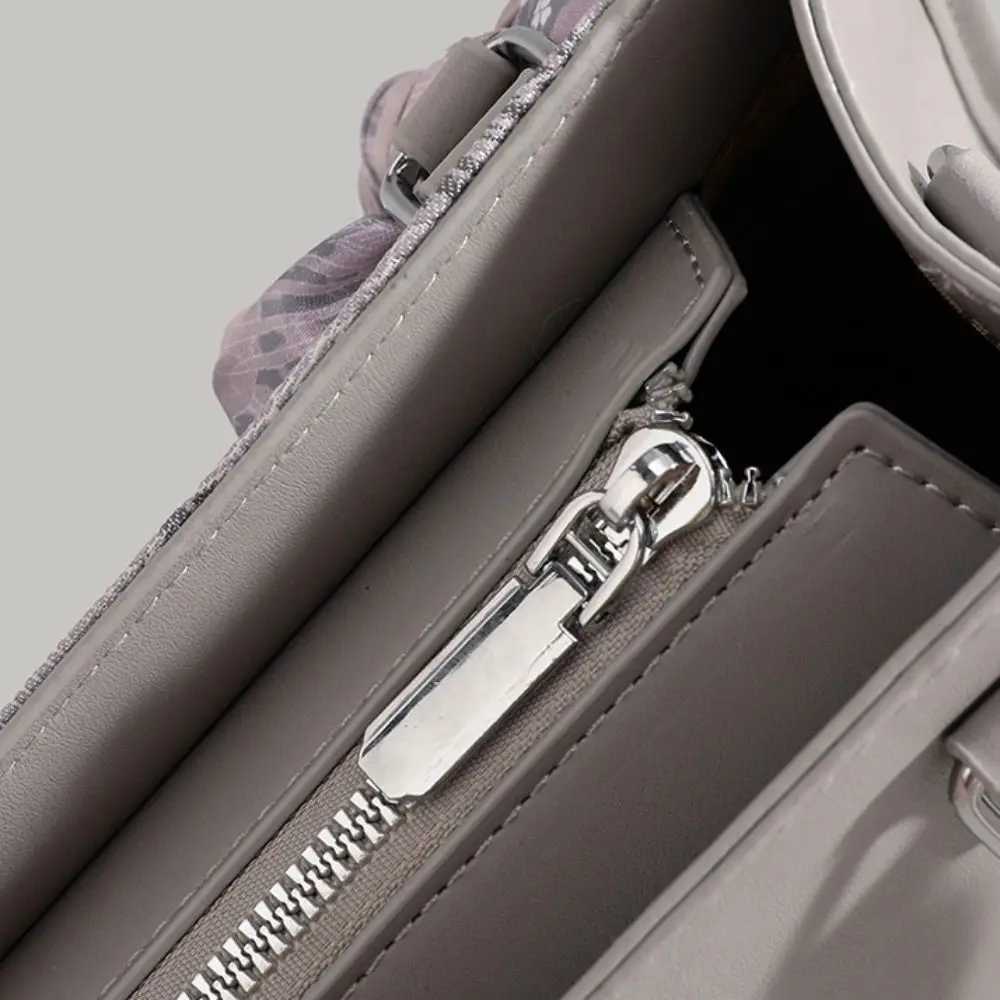 Elegant Embroidered Letter Large Capacity Floral Crossbody Bag With Scarf Shoulder Bag Y250319