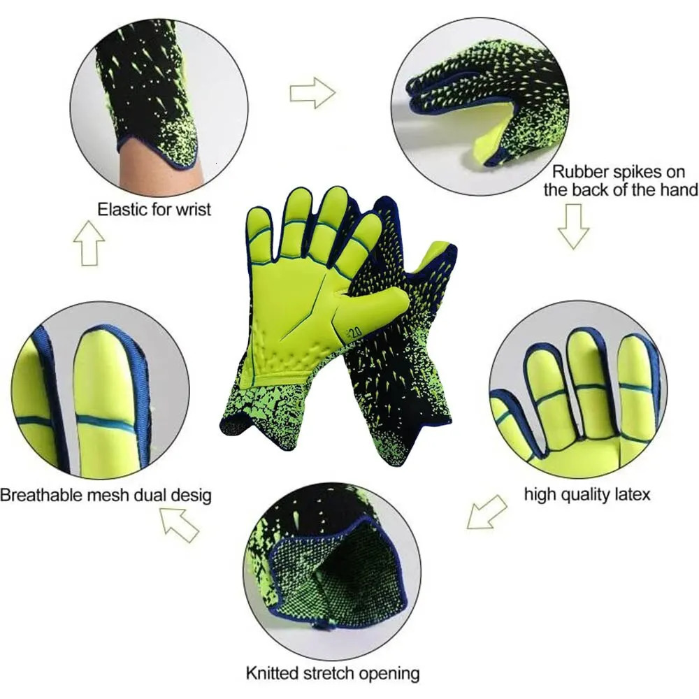 Goalkeeper Gloves Strong Grip for Soccer Goalie Goalkeeper Gloves with Size 678910 Football Gloves for Kids Youth and Adult i250320